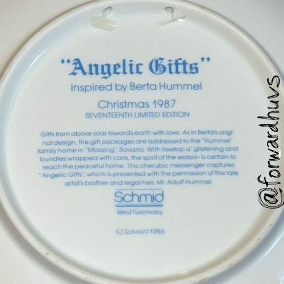 1987 Berta Hummel Collector Plate – “Angelic Gifts” - No Box - Picture 5 of 8
